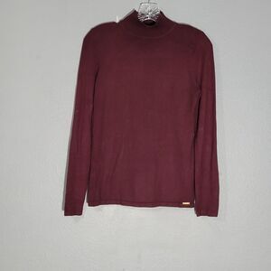 Tahari Long Sleeves Crew Neck Sweater Sz Small Maroon